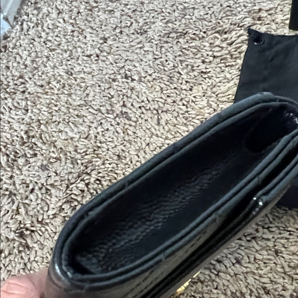3288 Saint Laurent Quilted Black Wallet with Gold Monogram - Picture 4 of 5